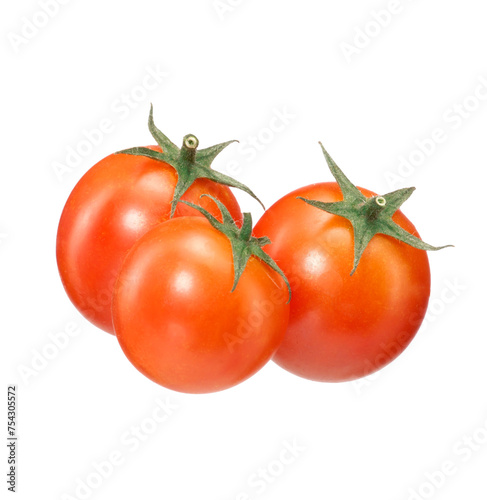 Tomatoes ripe isolated on transparent layered background.