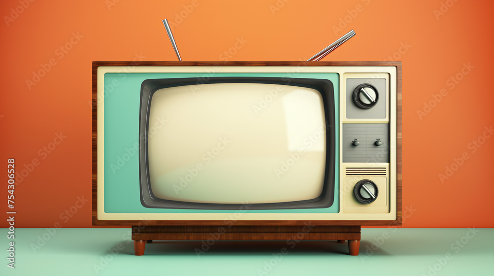 Retro Television Set  Vintage television set with rab