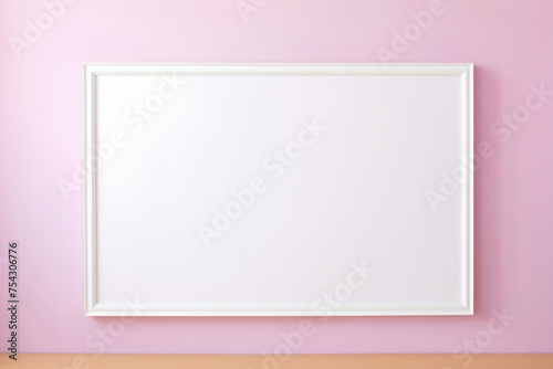 Behold the most perfect empty frame set against a soft color wall, a pristine canvas for your creative vision.
