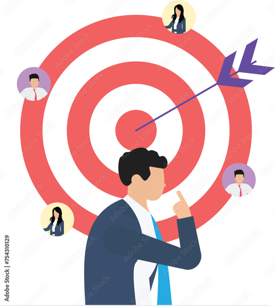Businessman thinking about Customer attraction campaign, promotion, advertising. Target customer concept
Businessman thinking about Customer attraction campaign, promotion, advertising. Target customer concept