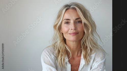 beautiful s mid aged mature woman isolated on white background skin care beauty skincare cosmetics concept 