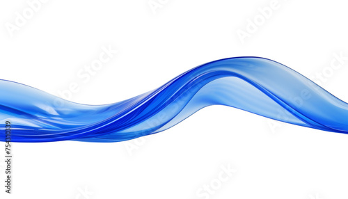 abstract blue wave isolated on transparent background cutout