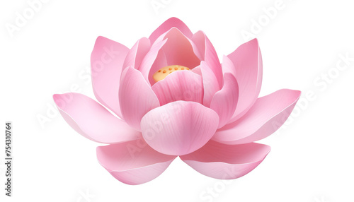 pink lotus isolated on transparent background cutout