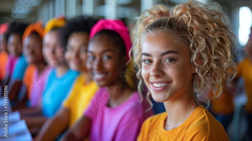 Group of Young Women Sitting Together