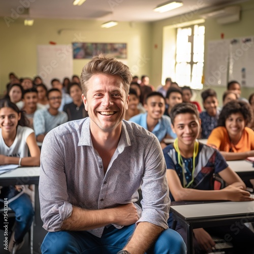 students in classroom with teacher
