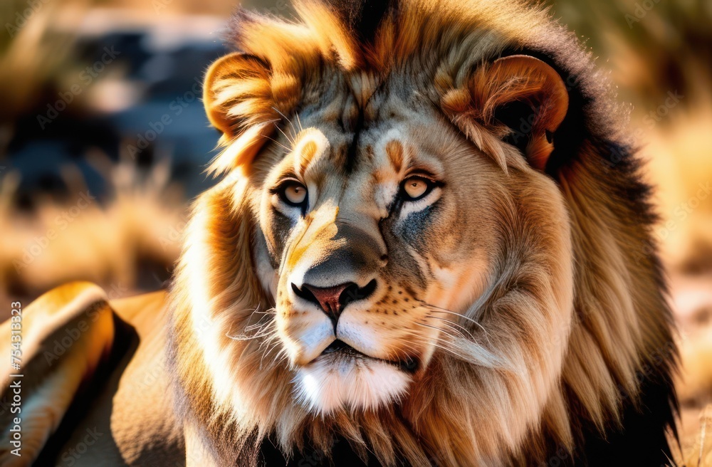 Fototapeta premium Сlose up image of a lion