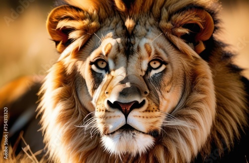 Сlose up image of a lion