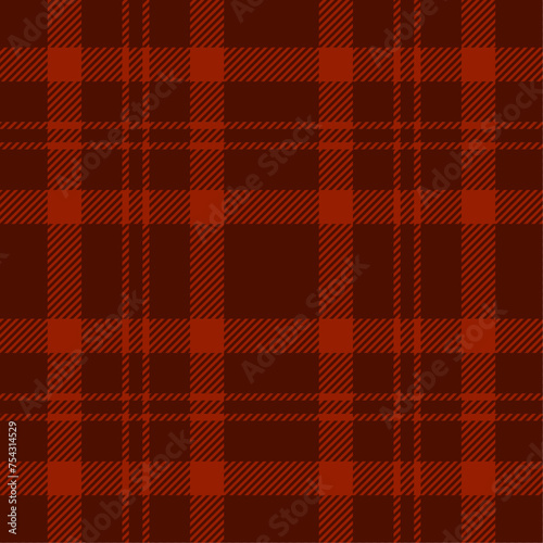 Maroon color striped lines tartan check seamless plaid pattern background for textile design, napkin, handkerchief, blanket, cover, tablecloth. Vector illustration.