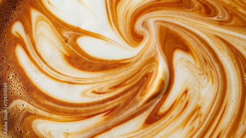 Swirling Patterns in a Freshly Prepared Latte