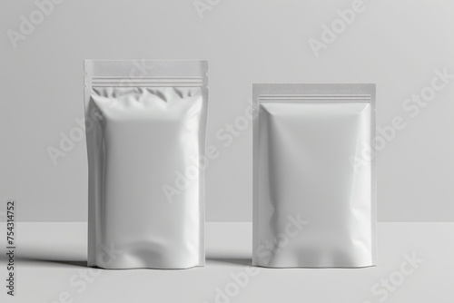 Mockup of white doypack , isolated on background. ai generated