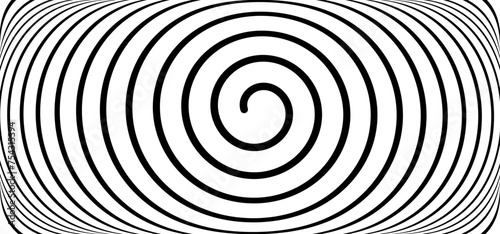Hypnosis, hypnotic spiral line pattern. Circles patroon. Volute, spiral. Circle tunnel element. Psychedelic optical illusion. Concentric lines. Radial, spiral rays or sound wave. Circular, rotating.