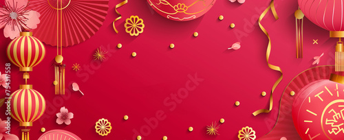 Chinese New Year Red Festive Background