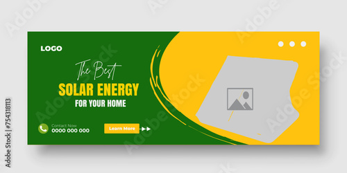 solar green energy social media post banner design