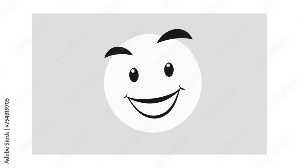 happy smiling face with eyebrows