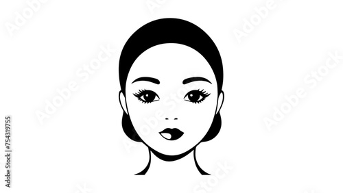 woman face shape in vector