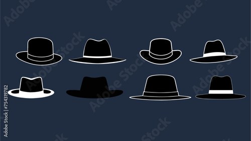 set of hats in vector, illustrations
