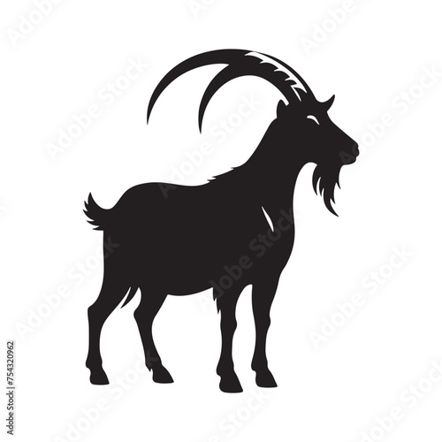 Mountain Majesty  Vector Goat Silhouette Collection for Nature Designs  Wildlife Illustrations  and Outdoor-themed Artwork.