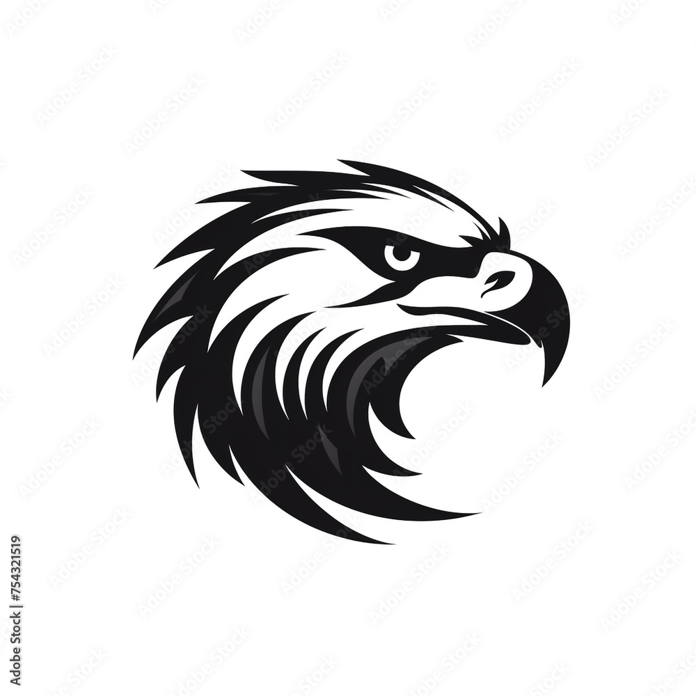 eagle black icon on a white background in minimalism сreated with Generative Ai eagle black icon on a white background in minimalism сreated with Generative Ai