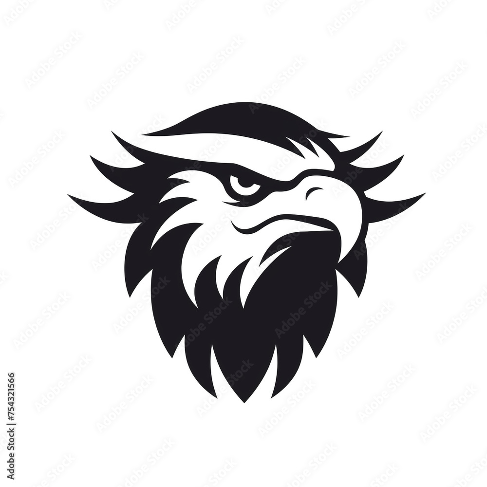 eagle black icon on a white background in minimalism сreated with Generative Ai