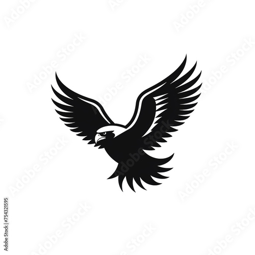 eagle black icon on a white background in minimalism   reated with Generative Ai