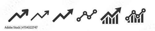 Free Download Graph growth icon. Chart increase sign. Arrow up. Profit diagram. Business progress. Grow statistic. - GFXLoad