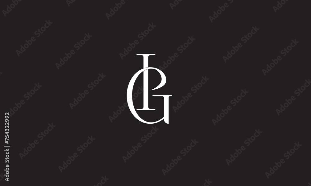 IG, GI, I, G Abstract Letters Logo Monogram - obrazy, fototapety, plakaty 