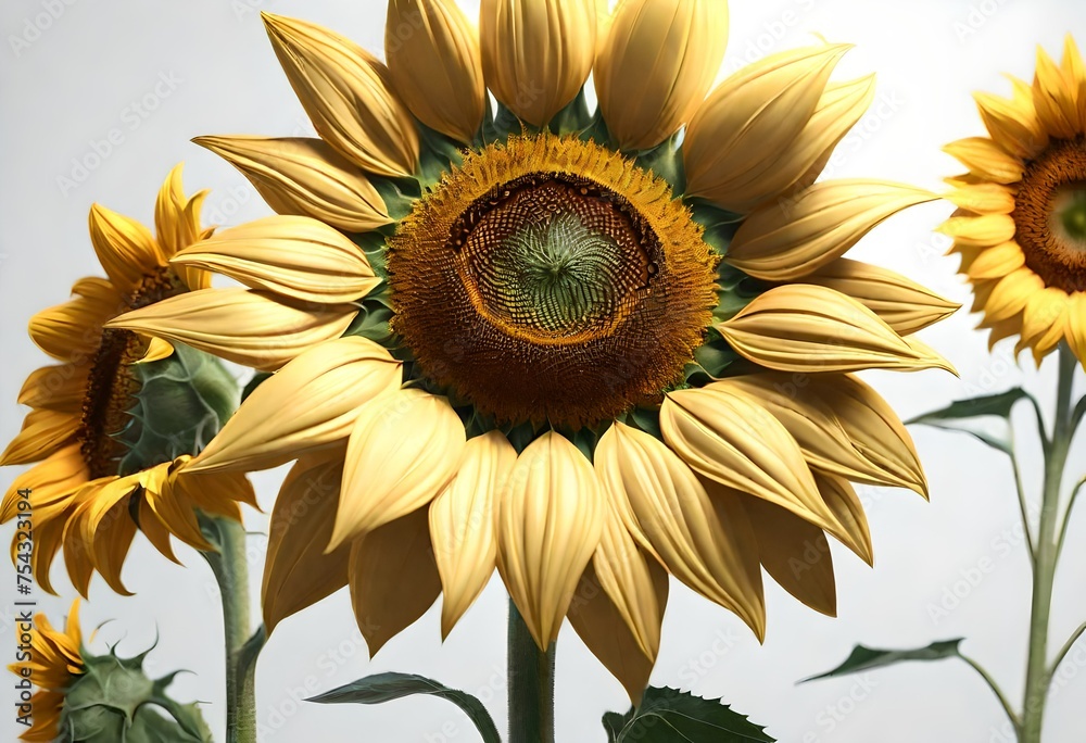 Fototapeta premium sunflower on a white background
