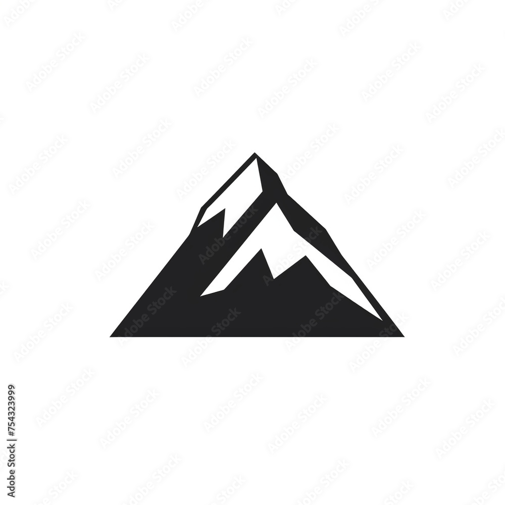 mountain black icon on a white background in minimalism сreated with Generative Ai mountain black icon on a white background in minimalism сreated with Generative Ai