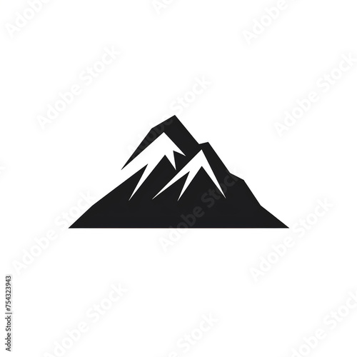 mountain black icon on a white background in minimalism   reated with Generative Ai