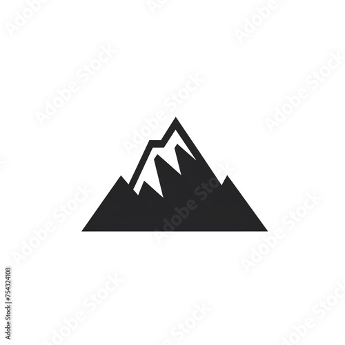 mountain black icon on a white background in minimalism   reated with Generative Ai