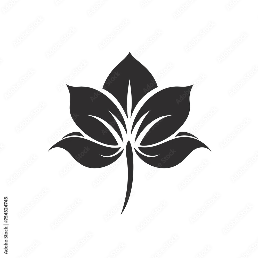 flower black icon on a white background in minimalism сreated with Generative Ai flower black icon on a white background in minimalism сreated with Generative Ai