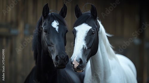 horses in the stable © nataliya_ua