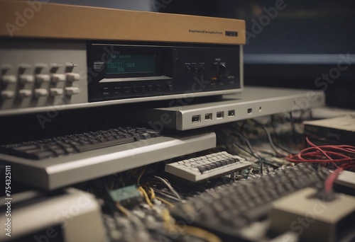 pile of old unused computers and vintage CRT monitors