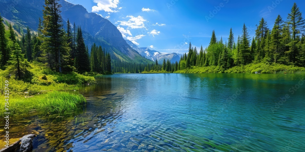 River Flowing Through a Dense Forest of Trees