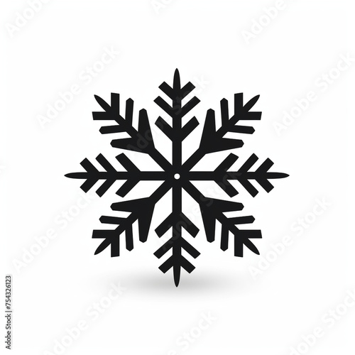 snowflake black icon on a white background in minimalism сreated with Generative Ai