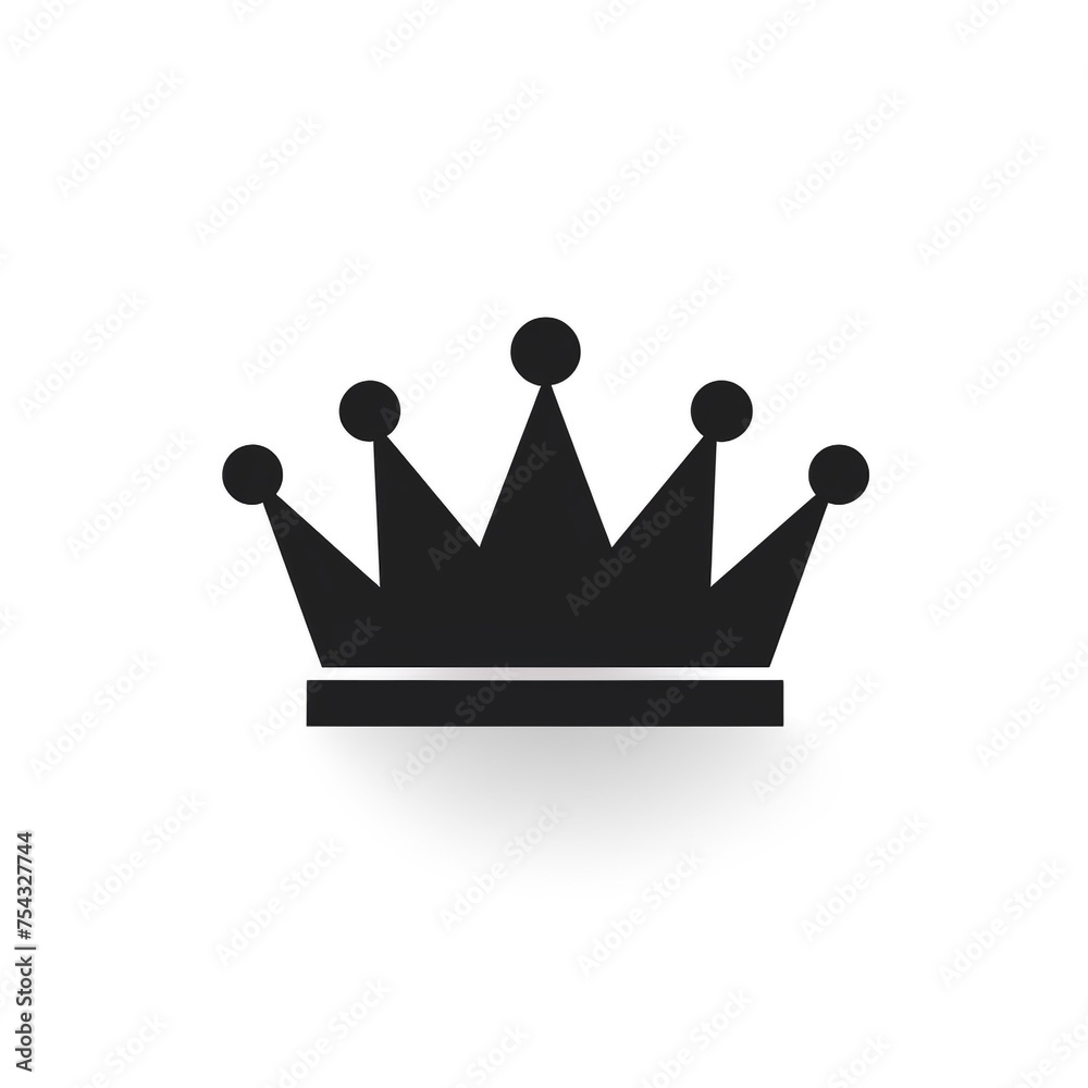 crown black icon on a white background in minimalism сreated with Generative Ai crown black icon on a white background in minimalism сreated with Generative Ai