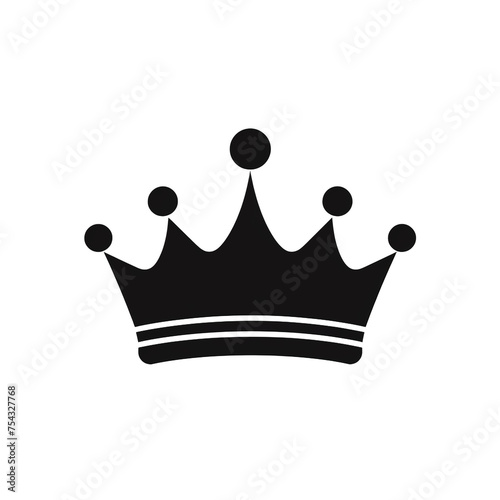 crown black icon on a white background in minimalism сreated with Generative Ai