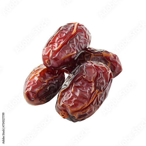 Dried date fruit isolated on transparent background