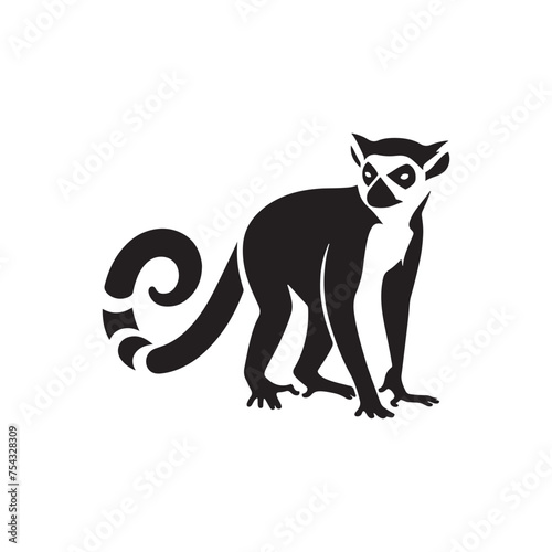 Jungle Jesters: Vector Lemur Silhouette Collection for Playful Wildlife Designs, Tropical Illustrations, and Rainforest-themed Artwork.
