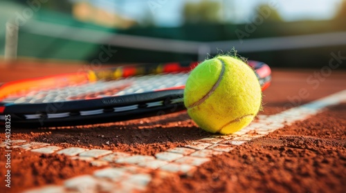 Tennis Ball and Racket © Left