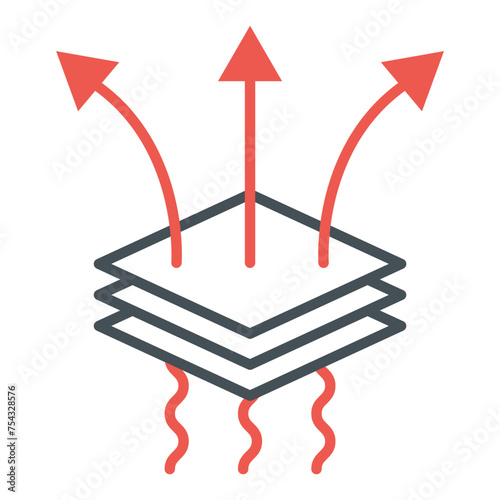 Breathable resistant icon, waterproof material protection sign, web vector illustration