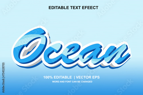 OCEAN 3d TEXT EFFECT EPS FILE