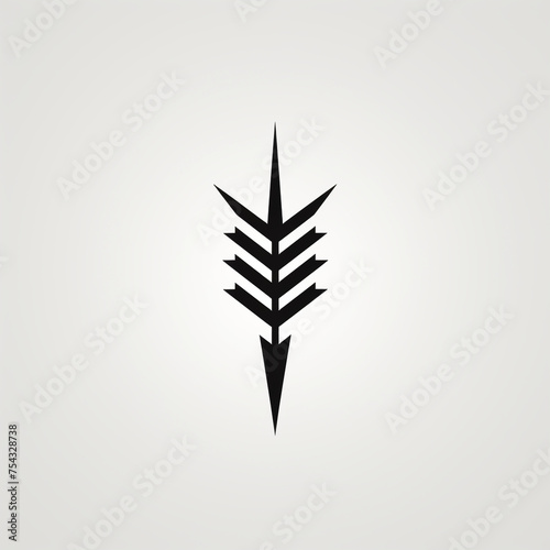 arrow black icon on a white background in minimalism сreated with Generative Ai