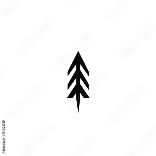 arrow black icon on a white background in minimalism   reated with Generative Ai