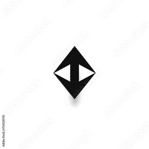 Free Download arrow black icon on a white background in minimalism сreated with Generative Ai - GFXLoad