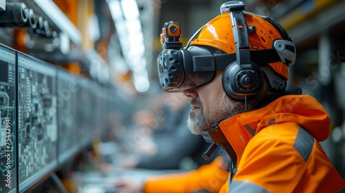 Engineers Using Virtual Reality for Industrial Monitoring
