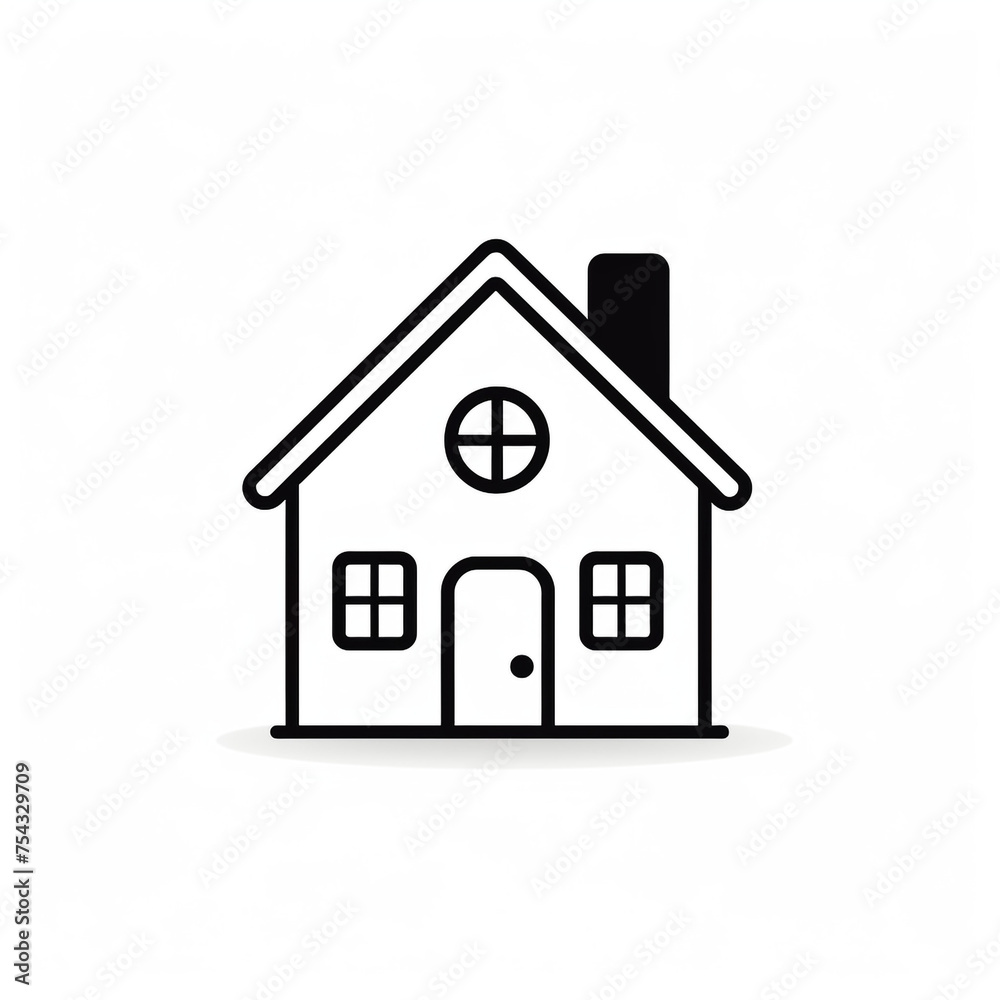 house black icon on a white background in minimalism сreated with Generative Ai house black icon on a white background in minimalism сreated with Generative Ai