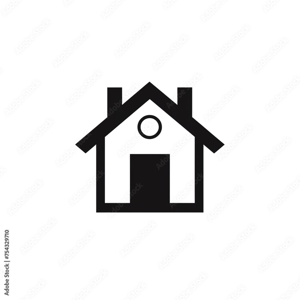 house black icon on a white background in minimalism сreated with Generative Ai house black icon on a white background in minimalism сreated with Generative Ai
