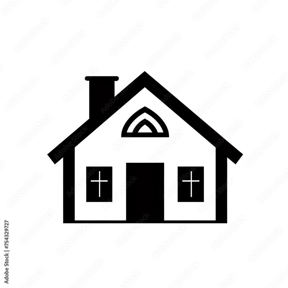 Fototapeta premium house black icon on a white background in minimalism сreated with Generative Ai