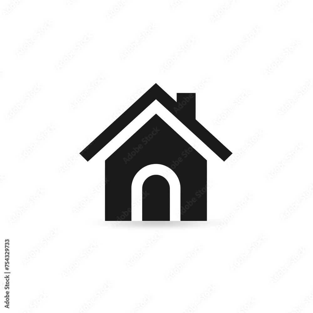 house black icon on a white background in minimalism сreated with Generative Ai